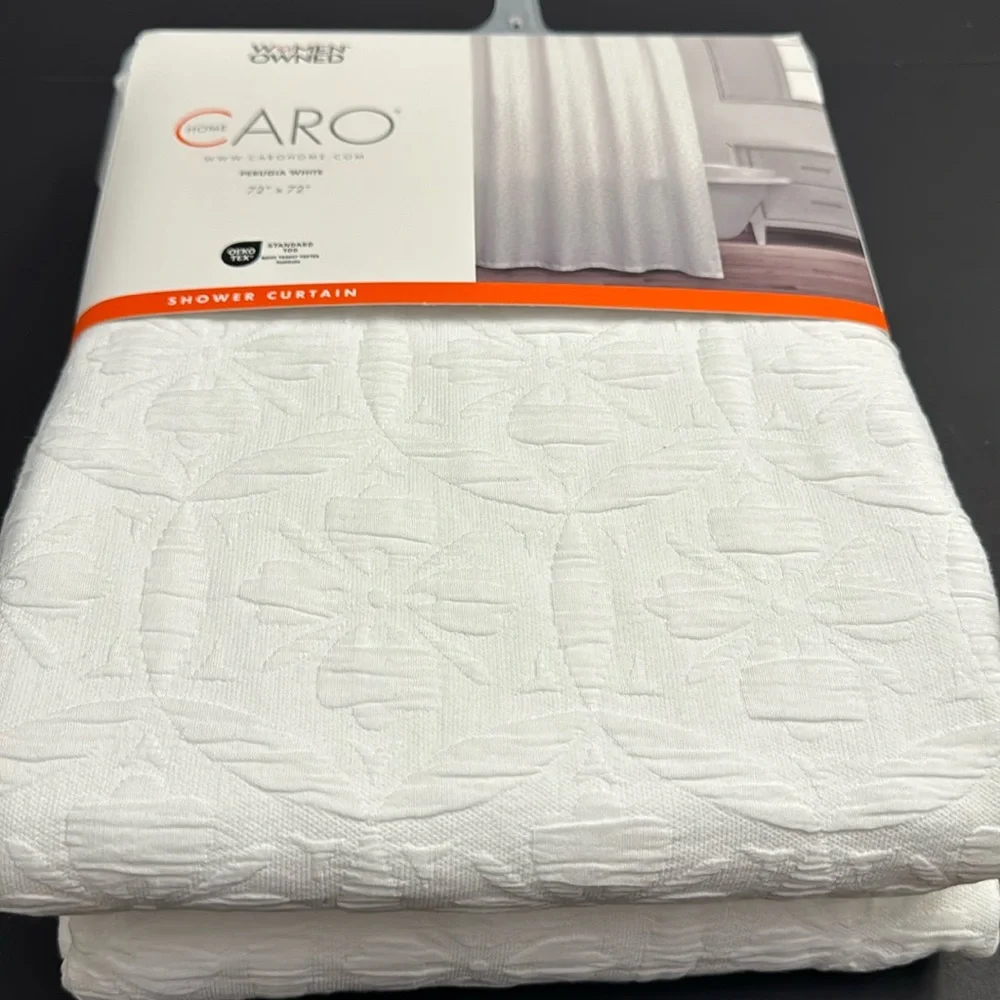 CARO HOME Shower Curtain - Perugia White - 72”x72”
